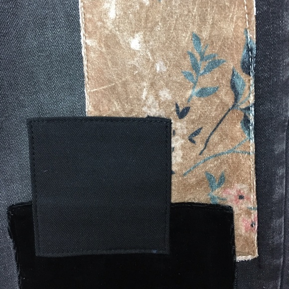 LOGO by Lori Goldstein Limited Edition Velvet Patchwork Jeans Washed Black 6P - Picture 9 of 15